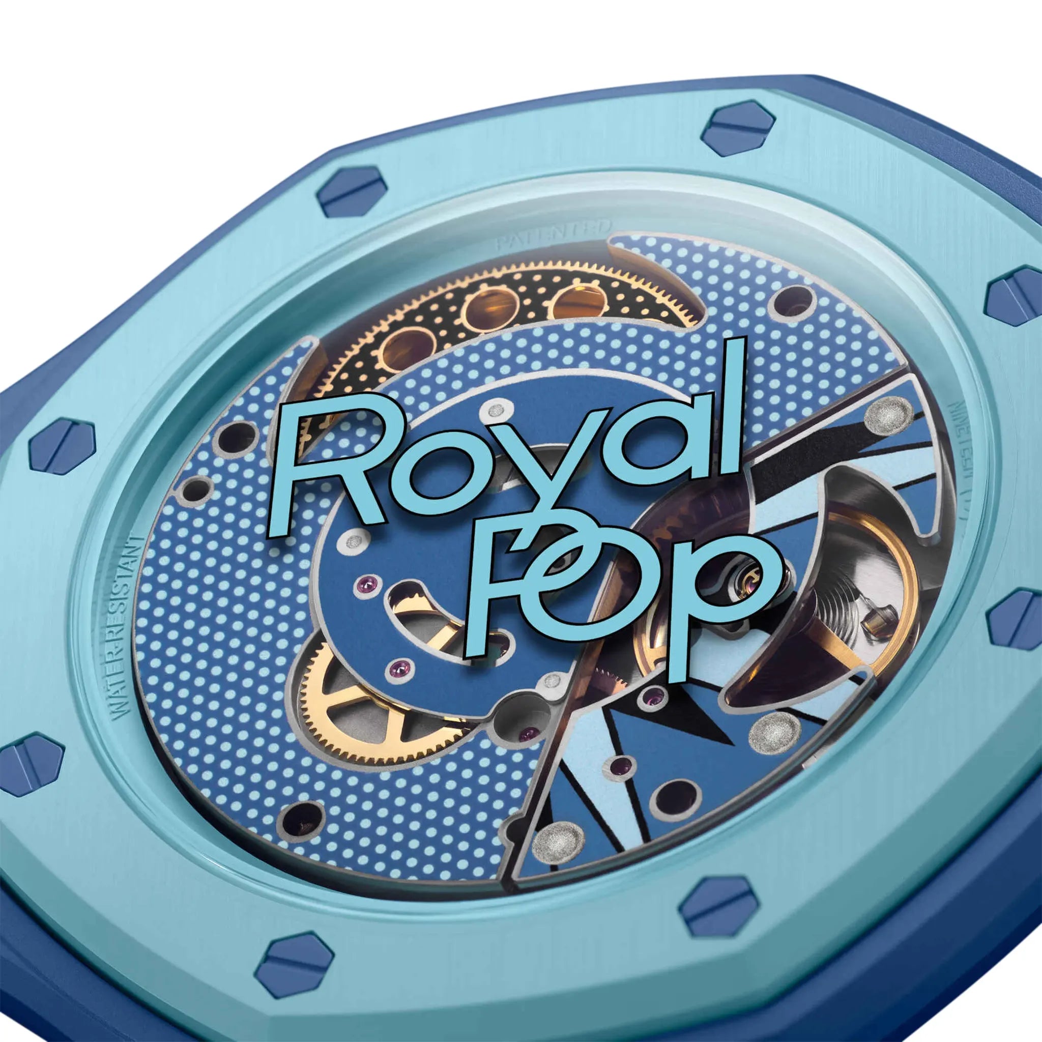 Detailed View of Swatch x Audemars Piguet Royal Pop Lan Ba With Blue Bio Ceramic Strap SSX03L100N